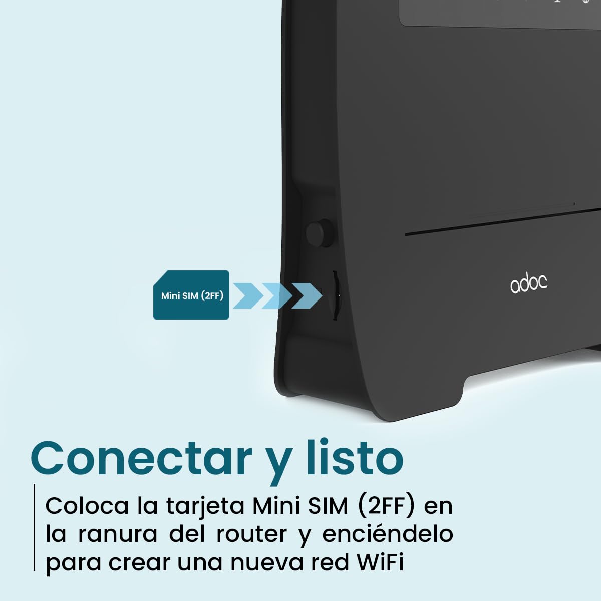 Router ADOC R45, 4G Cat 4, Velocidad de WiFi Superior a 300mbps, Compatible con FDD/TDD-LTE, UMTS, Edge/GPRS/gsm, Soporta Volte, 4 Puertos Ethernet LAN/WAN y 2 Puertos RJ11.