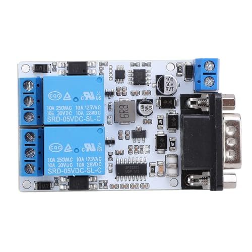 2 Channel Relay Module, RS232 Control Board with for MCU SP3232 Chip, 2 Channel Signal Detection Relay Switch, for Digital Quantity Detection or Power Control Occasions