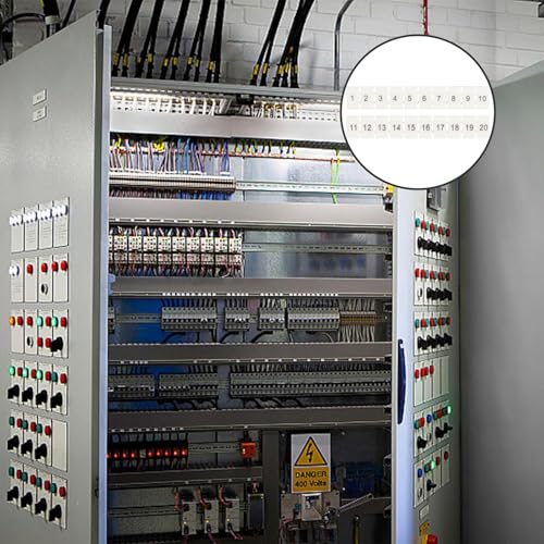 11-20 Markierstreifen für Anschlussklemmenblock 20 Stück, Nylon Klemmenmarkierung, Fortlaufende Zahlen 1-10 Klemmenmarkierung, Geeignet für die Kennzeichnung von Verkabelungsgeräten SHENGYIG