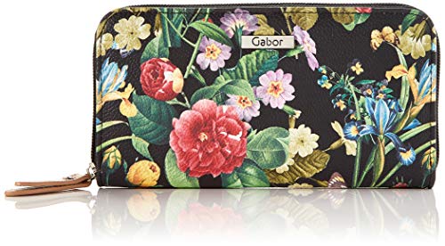 Preisvergleich Produktbild Gabor Damen Granada Spring Geldbörse, Schwarz (Blumen Schwarz), 14x10x4 cm