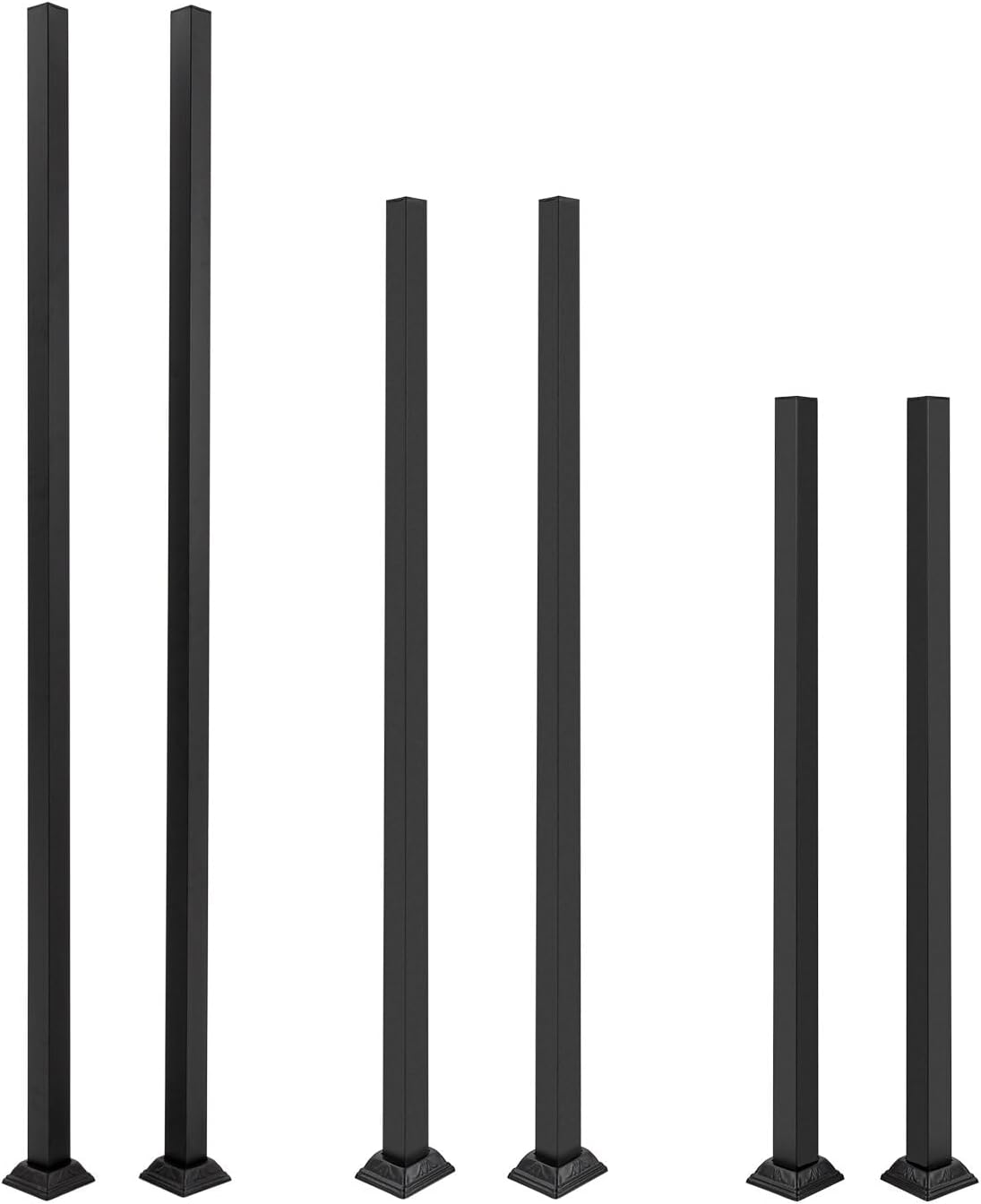 Fence & Rail Handrail, 2pcs Wrought Iron Black Metal Railing Post with Bracket, …