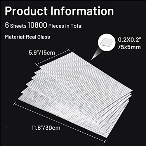 Pp Opount 10800 Pcs Disco Tiles, 5 X 5 Mm Self-Adhesive Glass Mirror Tiles For Craft Decoration, Mini Mosaic Tiles For Art Collage, Indoor Outdoor Decoration(Silver) #TOP2