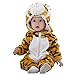 COOKY.D Infantile à Capuche Bébé Barboteuses Doux Flanelle Hiver Animaux Cosplay Costume Combinaison pour Bébés Filles Garçons, 30-36 Mois, Tigre