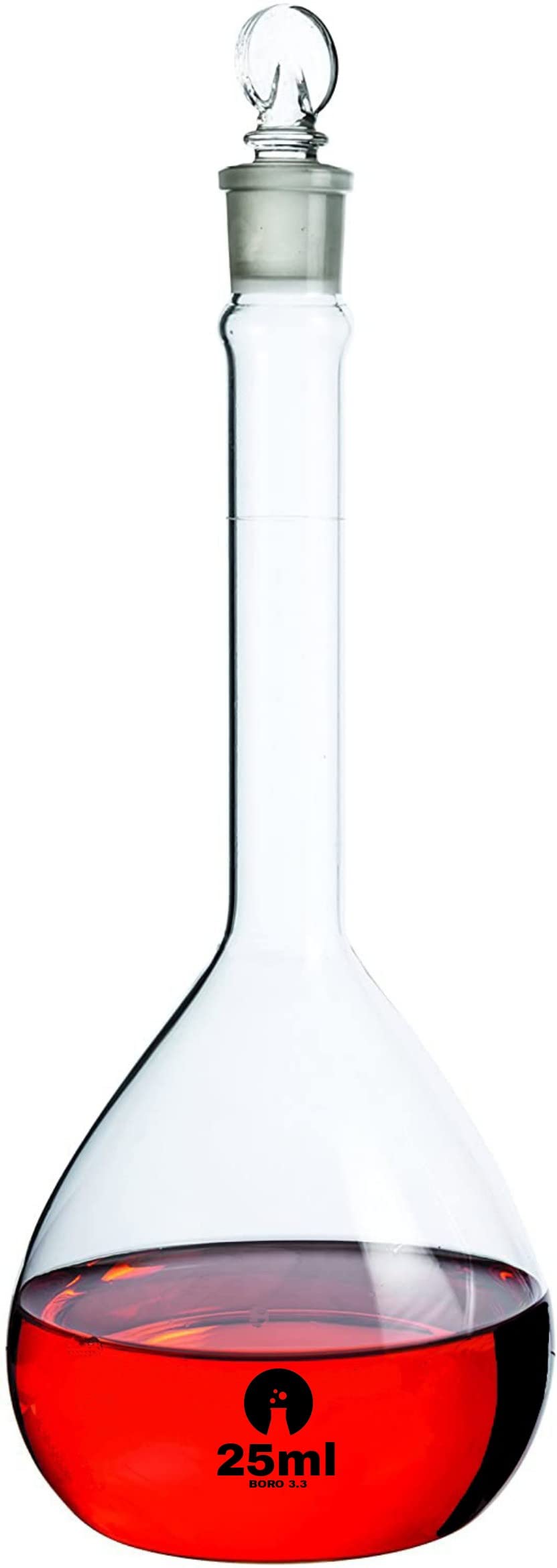 SPYLX Volumetric Flask Class B with Stopper Heavy Wall Borosilicate Glass Volumetric Flask (25 ML)-image-10