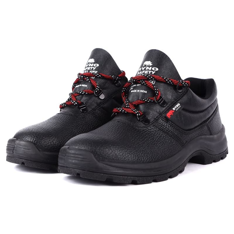 Ryno Safety Prague Black Safety Shoes with Steel Toe Cap for Men and Women | Anti Slip, Light Weight, Heavy Duty, Low Cut Genuine Leather Industrial Shoe (Size-UK 7) (B0BZQ4YGCN) Amazon Price History, Amazon Price Tracker