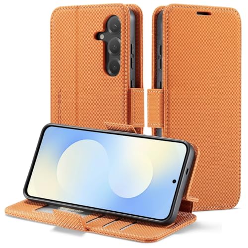 owlhold for Samsung Galaxy S25 FE 6.7" Flip Case, Cash & Card Slots, Orange