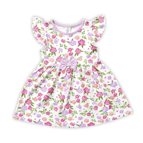 Viscose Soft Summer Spring Toddler Dress Girls Floral Dresses