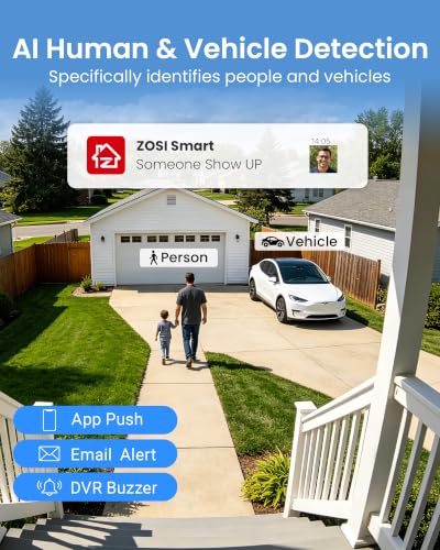 Image of ZOSI 8CH 3K Lite Security Camera System, 4X Home CCTV Cameras, 500GB HDD