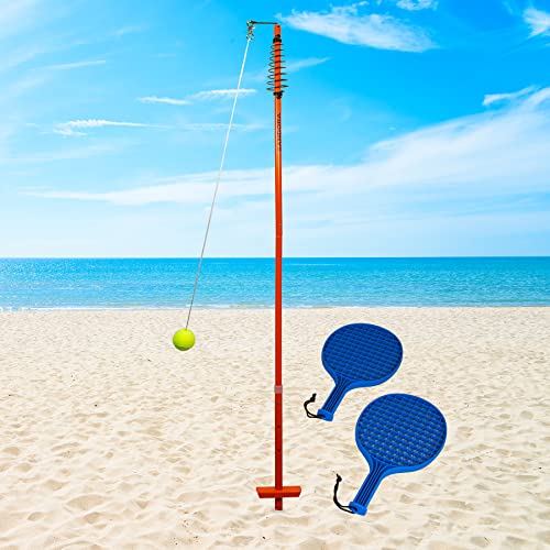 Sandora 25010 Circletennis - Twistball - 3-teilig blau/rot für tollen Garten Spielspaß und jegliche Freizeitaktivität für Camping und Unterwegs EIN absolutes Kindervergnügen