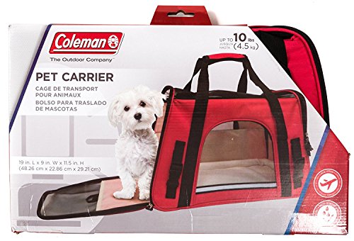 Coleman Adjustable Shoulder Strap Pet Carrier Open Dimensions: 17” Wide x 10 Tall x 7.5” Deep