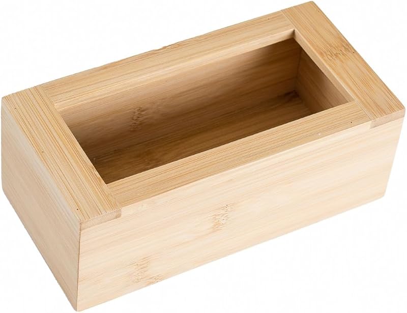 Bamboo Storage Bag Organizer Holder and Dispenser for Kitchen Drawer or Countertop, Snack/Sandwich Size
