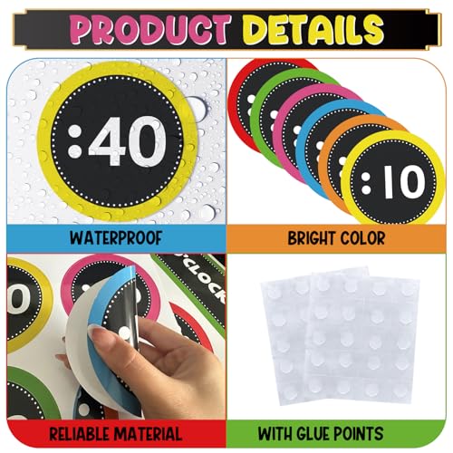 Colorful Clock Numbers Bulletin Board Kit Analog Clocks for Kids Learning Classroom Clock for Back to School Elementary Classroom Decorations Teacher Supplies - Image 3