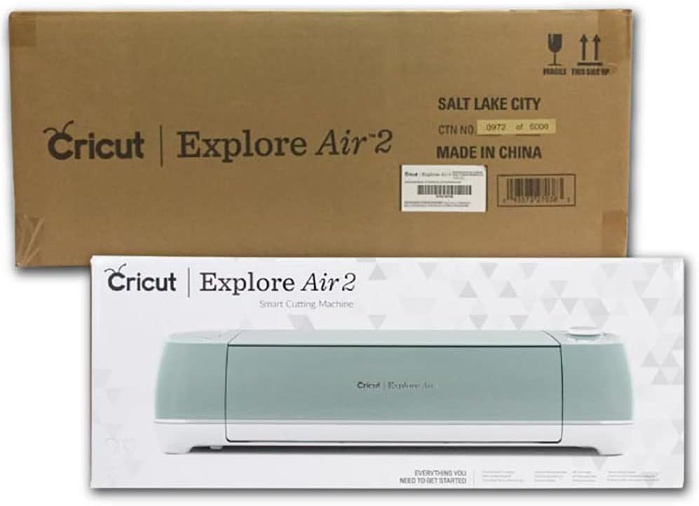 CricutExplore Air 2Blue Machine Bundle - Beginner eGuide, Tool Kit, Vinyl, Designs