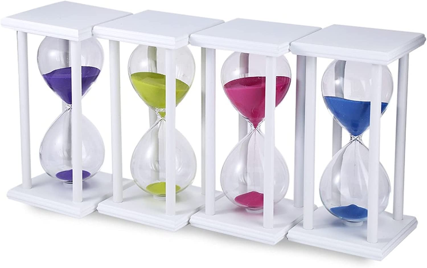 Sanduhr 30/60 Minuten Sanduhr Sanduhr Küche Schule Moderne Holz Sanduhr Sanduhr Teeuhren Heimdekoration Geschenk (Farbe: SCHWARZ LILA, Zeit: 30 Minuten) (Schwarz Blau 60 Minuten) (Col