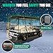 LUPPLE Universal 6 Passenger Golf Cart Enclosure Rain Cover for Yamaha Evolution Club Car Ezgo Long Roof 120 in, 6 Seater Driving Rain Cover with 4-Sided Roll-up Zipper Door Waterproof Windproof Black