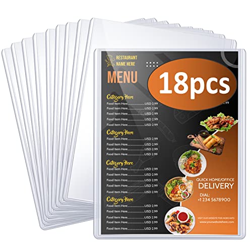 Menu Covers 8.5 X 11, 18 Pack, 2 View Restaurant Menu