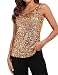 PrettyGuide Women Shimmer Glam Sequin Embellished Sparkle Tank Top Vest Tops ,Gold,Us Size -Medium, Asian Size- L