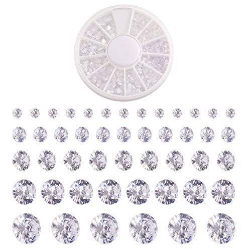 Craftdady – Lot de 376 cabochons à facettes en oxyde de zirconium transparent avec 4 tailles pour boucles d'oreilles, bracelets, pendentifs, bijoux, loisirs...