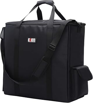 BUBM Desktop Computer Carrying Case, Padded Nylon Carry Tote Bag for Transporting Computer Tower PC Chassis, Keyboard, Cable and Mouse
