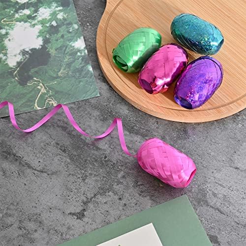 NAUZE 20 Rolls Curling Ribbon Balloon Ribbon Metallic Holographic Balloon String Christmas Ribbon for Gift Wrapping Wedding Valentine Party Decoration
