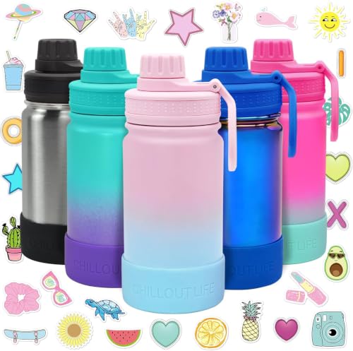 CHILLOUT LIFE 12oz Kids Insulated Stainless Steel Water Bottle w/Spout Lid