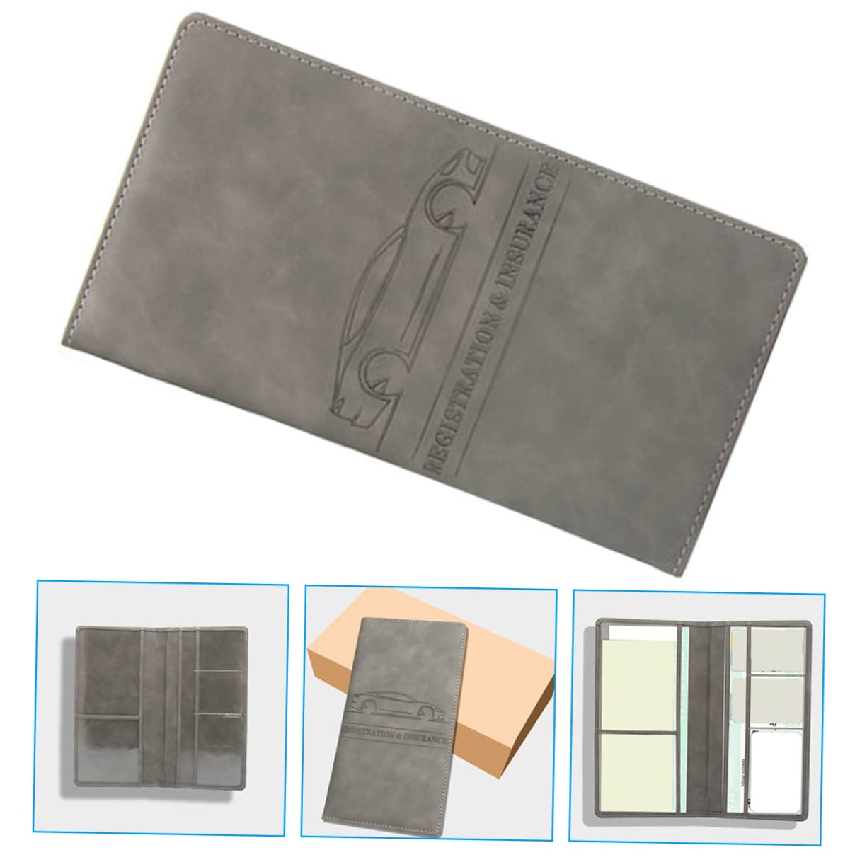 GALPADA 3piezas Cartera De PU para Registro De Vehículo y Seguro Organizador Multifuncional De Documentos De Conducción para Tarjetas De Identidad y Créditos Práctico y Elegante para
