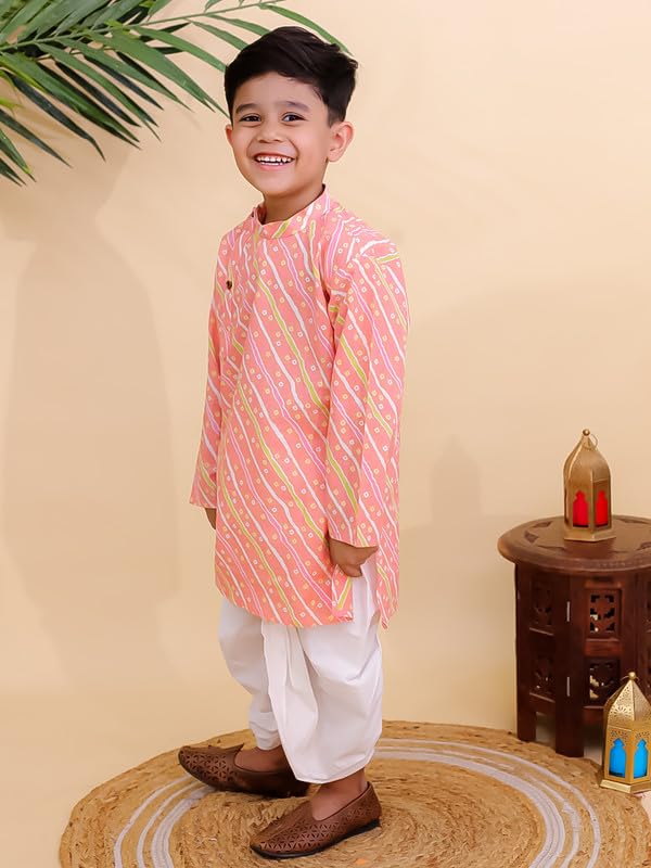 Image of superminis Boys Cotton Solid Jacket, Kurta Dhoti Set