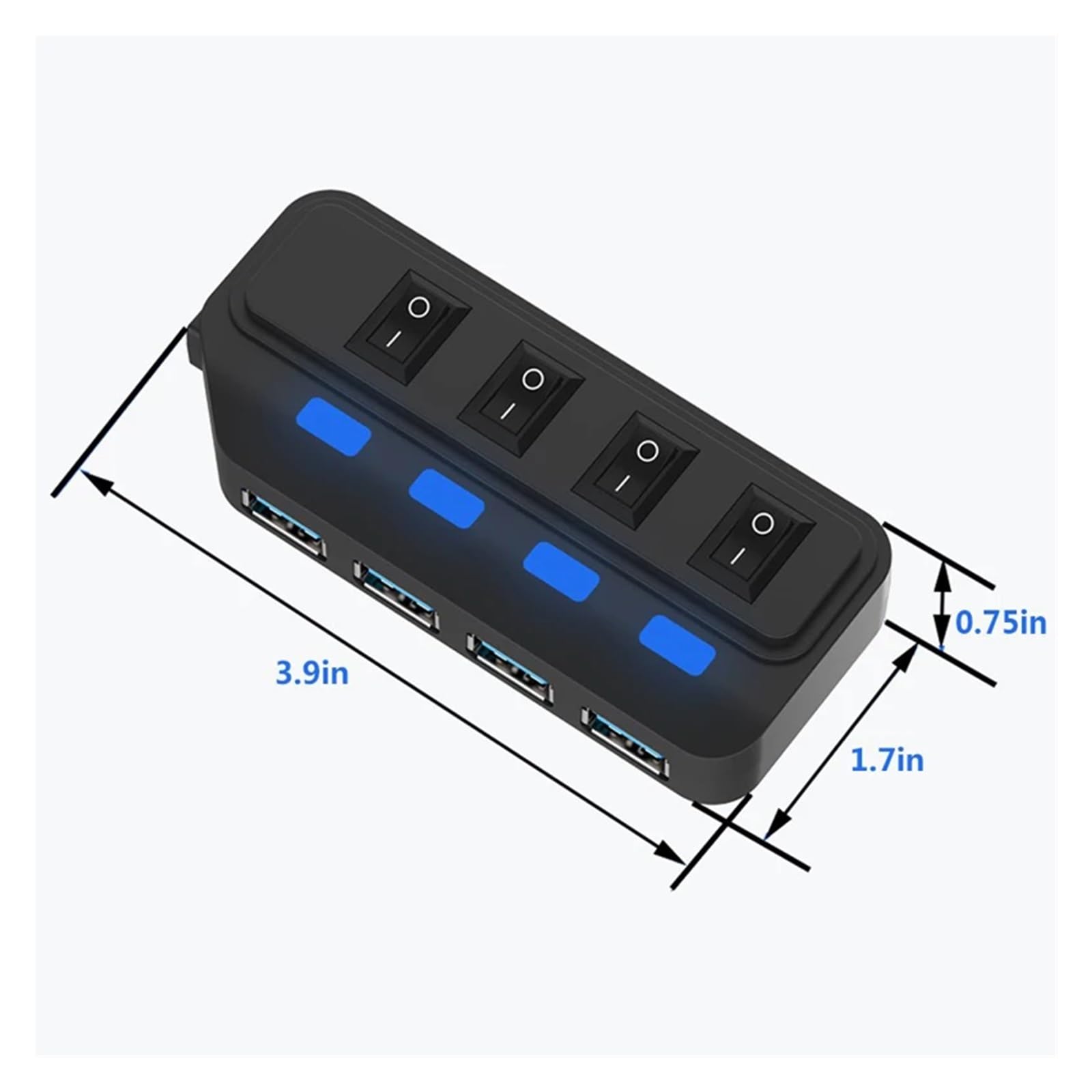 4 Porty USB 3.0 HUB 5 Gb/s Szybki Ekspander Multi Przejściówka Rozgałęziająca Z Lampą LED Do Komputera Stancjonarnego Akcesoria Laptopa MożLiwość Szybkiego łAdowania