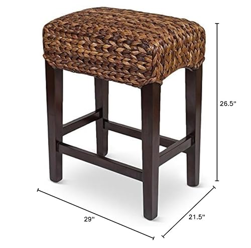 Bird Rock Home Seagrass Backless Counter Stool - Set Of 2 - Handwoven - Natural Fibers - Fully Assembled #TOP1