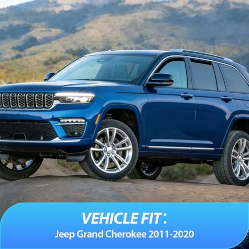 Image of Nilight in-Channel Rain Guards for Jeep Grand Cherokee 2011-2020, 4PCS | Fits Grand Cherokee 2018 2019 2020 Smoke Vent Window Visors for Rain and Highway Wind Noise