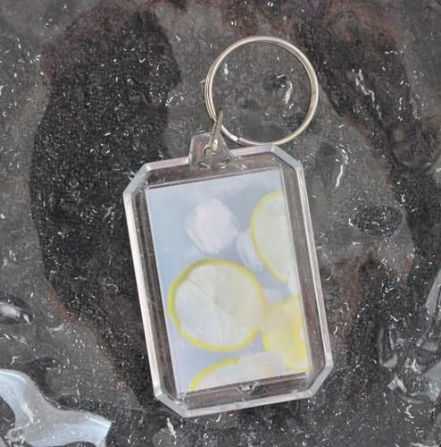 Image of BetterJonny 20Pcs Acrylic Picture Keychain Blanks in Clear Acrylic Picture Frame Keyrings