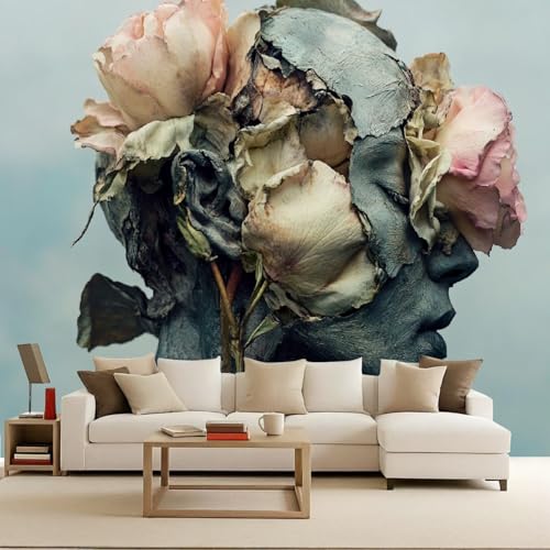 Generico carta da parati camera da letto 250x420cm Faccia Di Fiore Appassito carta da parati tessuto non tessuto Decorazione 3D su tela pittorica,per la parete principale della casa EB24-5792