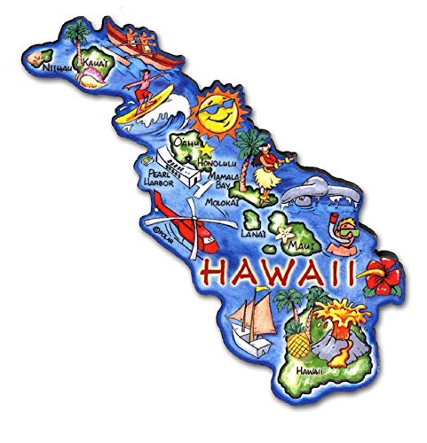 Hawaii The Aloha State Artwood Jumbo Fridge Magnet