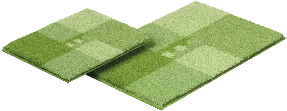 Linea Due Dywanik łazienkowy, 100% poliakryl, ultra miękki, antypoślizgowy, z certyfikatem Öko-Tex, MERKUR, zestaw 2-częściowy, 2-częściowy zestaw, zielony