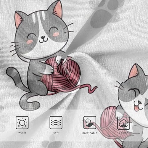 Toddler Girl Briefs, Cute Cartoon Cats Grey Cotton Girls Underwear, 2–8 Years3