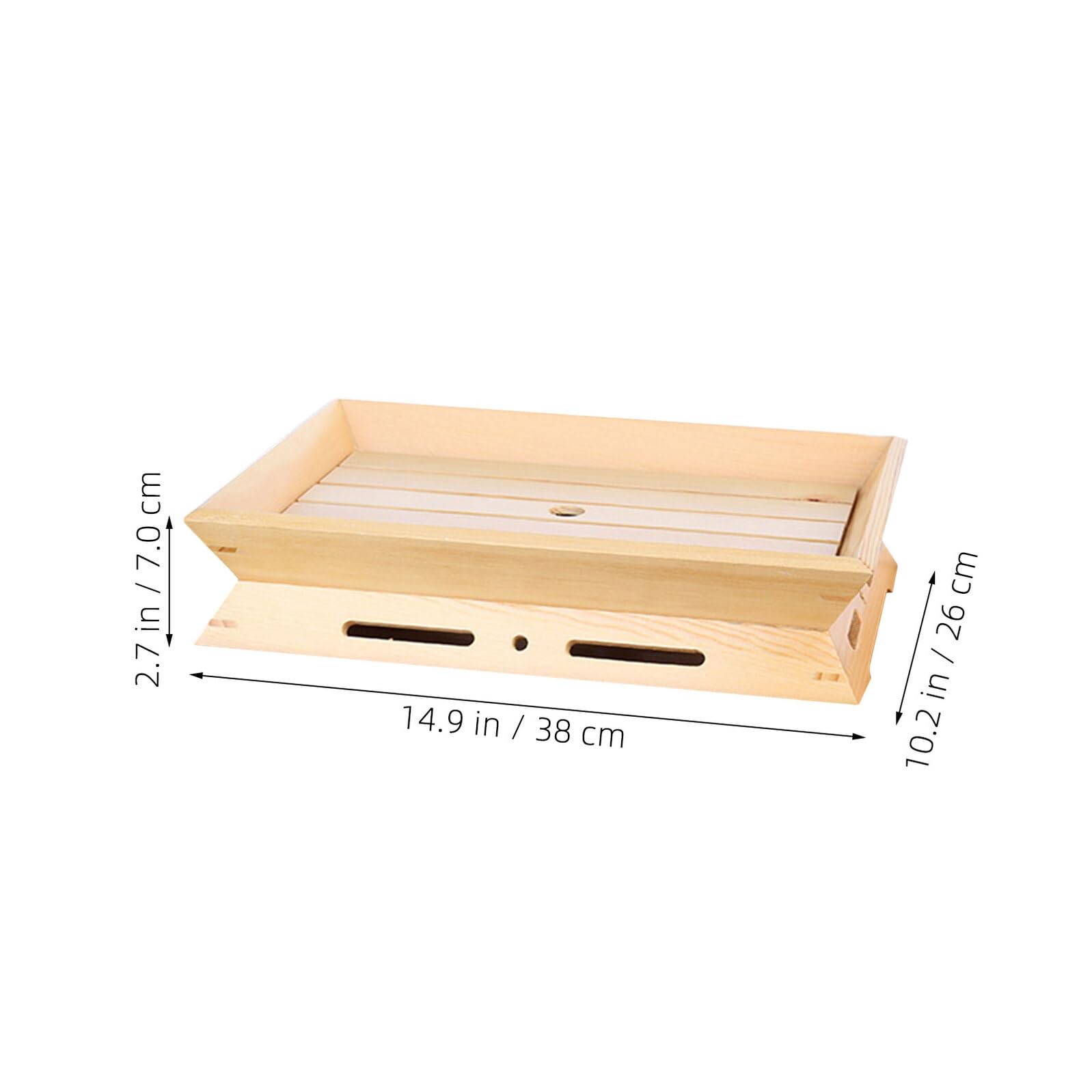 Gatuida Plateau à Sushis Japonerie en Bois 38X26X7 CM Système de Conservation par Glace Carbonique Plat de Service Polyvalent pour Sashimis et Amuse-Bouches pour Maison Restaurant et