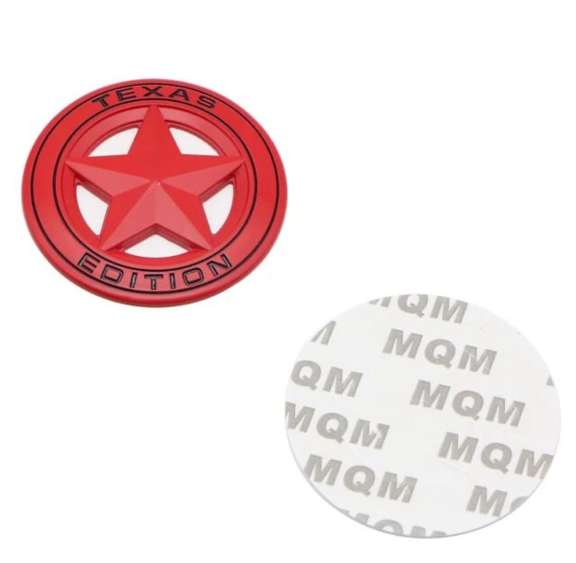(Texas Edition RED Sticker) 8 x 8cm Logo Car Bike Metal Logo Car Emblem 3D Badge Auto Racing Sport Sticker Grand Tourer Decal