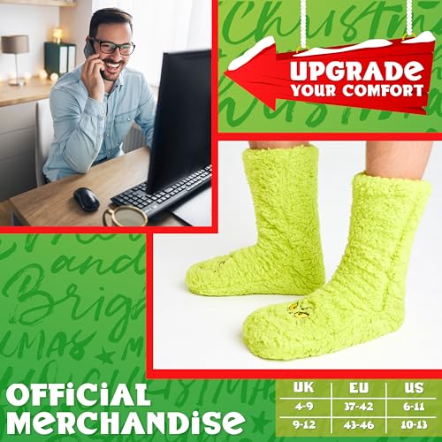 Image of The Grinch Womens Slipper Socks, No Slip Socks - Perfect Gifts for Her