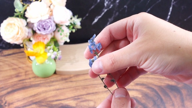 200 Piezas Flores Secas Natural Olvídame Azul miniatura 7