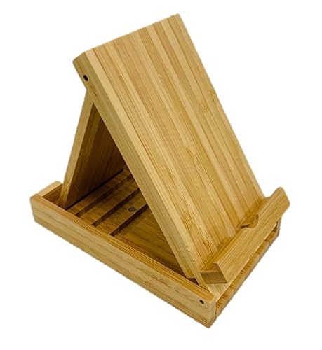 Yisen Wood Phone Holder Stand, Bamboo Foldable Universal Multi-Angle Stand Holder, Pocket Desktop Holder Stand for cell phone and Tablet