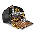 RAUP Casquette de Baseball Hommes Femmes, Broderie Deux oies Panier en Osier tournesols réglable Camionneur Maille été ventilé Baseball Chapeau de Soleil Chapeau Papa