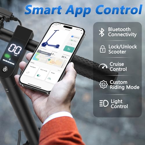 Image of Maxshot Electric Scooter, 8.5 inch /10 inch /14 inch Tire, 16 /19 /22 Mph Top Speed, 12 /16 /21 /27 /28 /49 /50 Miles Long Range, Folding Escooter for Adults and Kids with Seat Bag, Dual Braking, Dual Suspension, App