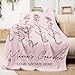 Ships Next Day, Mothers Day Personalized Blanket Gifts for Mom, Grandma, Handmade Custom Name Blankets with Birth Month Flowers, Customized Blankets and Throws for Girls Birthday Gifts