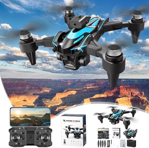 Brushless Motor Drone with Camera for Adults Kids Beginner, Foldable RC Drones with Camera Fpv RC Drone Quadcopter Wind Resistance 360 ° Flip Obstacle Avoidance Headless Mode Trajectory Flying