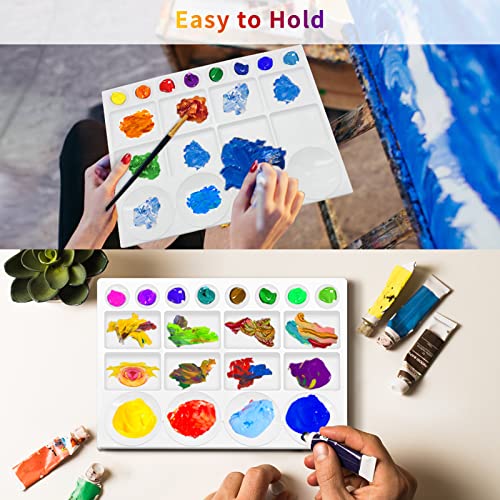 20 Well Watercolor Paint Tray Palette Pallet Acrylic Painting Mixing Plastic Artist Large Square Palette, 13 X 10 Inches, White, 1Pcs #TOP3