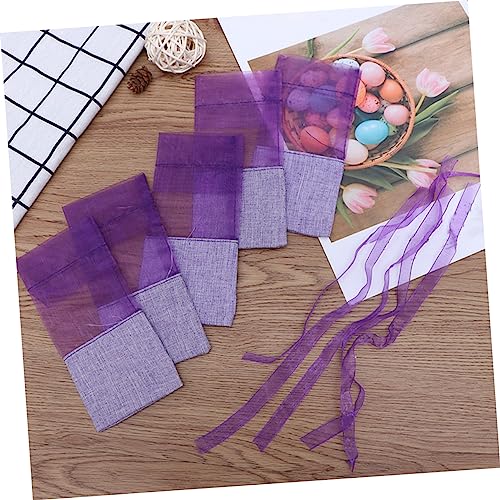 12 bolsas pequeñas de gasa con cordón para almacenamiento miniatura 7