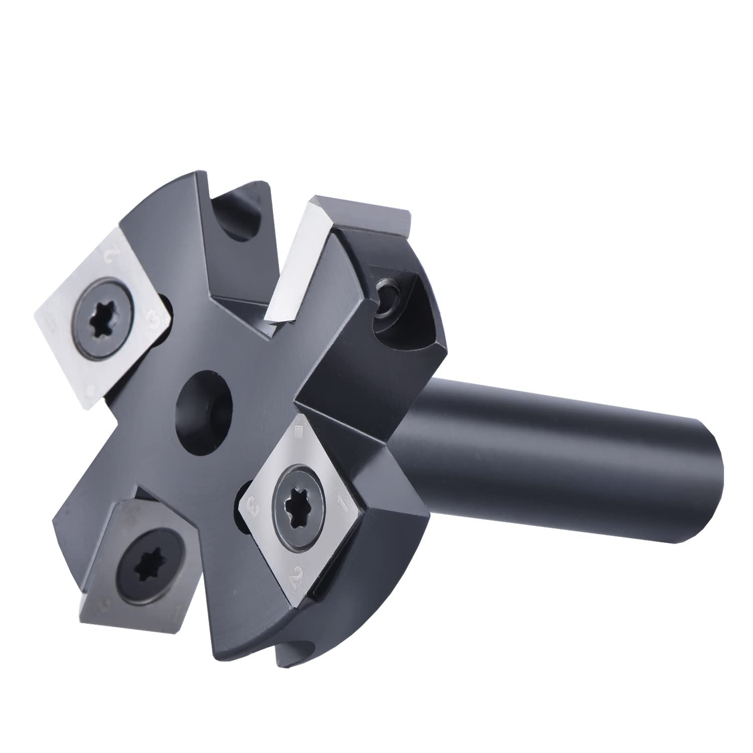 Punta for Pialla for Legno A 2 Taglienti 38,1 Mm Diametro di Taglio 45 Gambo 8-12 for Fresa for Superficie Inserto in Metallo Duro(Ip2f-d38.1-h8)