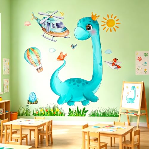 Vinilo decorativo infantil dinosaurio acuarela en 2 piezas miniatura 5
