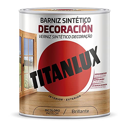 BARNIZ SINTÉTICO DECORACIÓN BRILLANTE INCOLORO 750ml TITANLUX M10100034