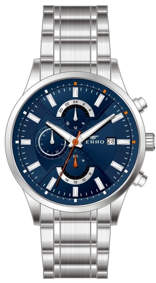 Ferro Stainless Steel Pisa Analog Blue Dial Mens Watch-Fm11915A-A3, Band_Silver (B09RZVLNV4) Amazon Price History, Amazon Price Tracker